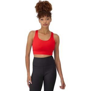 image:imageHanes Womens Sports Bra Moves Racerback Crop Top Yoga Bras for Women Stretch Sports Crop Top with Cutout WickingHolly Berry Red