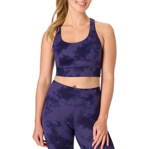 image:imageHanes Womens Sports Bra Moves Racerback Crop Top Yoga Bras for Women Stretch Sports Crop Top with Cutout WickingPurple Timeless Camo