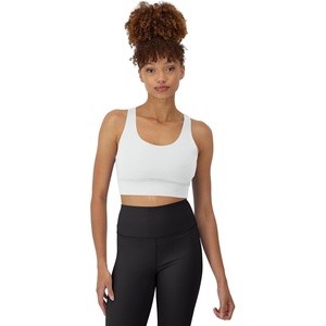 image:imageHanes Womens Sports Bra Moves Racerback Crop Top Yoga Bras for Women Stretch Sports Crop Top with Cutout WickingWhite