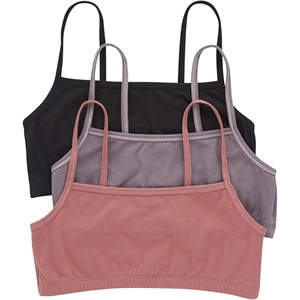 image:imageHanes Womens String Bralette Pack 3Pack Cotton Sports Bralette Bras for Women Solid or Assorted Wireless BrasBlackSpiced FigTerra Red
