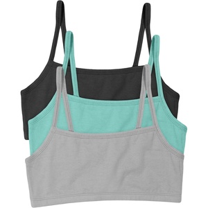 image:imageHanes Womens String Bralette Pack 3Pack Cotton Sports Bralette Bras for Women Solid or Assorted Wireless BrasConcrete HeatherIsle GreenMoonlight