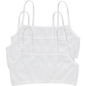 image:imageHanes Womens String Bralette Pack 3Pack Cotton Sports Bralette Bras for Women Solid or Assorted Wireless BrasWhiteWhiteWhite