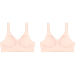 image:imageHanes Womens Wireless Bra Smooth Comfort FullCoverage TShirt Bra for Women Single Or 2PackLight BuffLight Buff