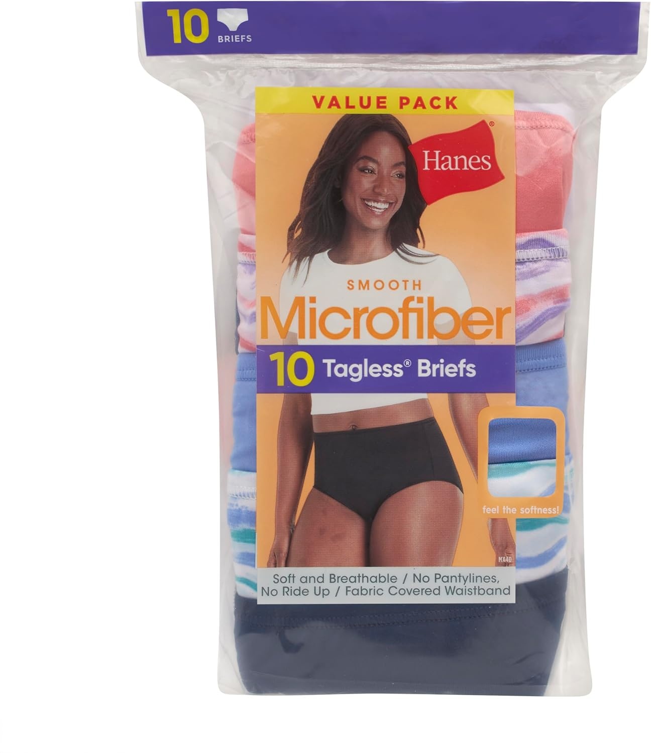 image:imageHanes Womens Underwear Briefs Pack 10Pack MoistureWicking Brief Panties for Women MicrofiberAssorted Colors  10pack Briefs