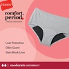 image:imageHanes Girls Period Underwear Hipsters Boxer Briefs Boyshorts 4 or 6 Pack Comfort Period Panties Moderate ProtectionPinkBlueBlack  4 Pack