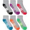 image:imageHanes Womens 6Pair Comfort Fit No Show SocksGray With Stripes  6 Pack