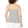 image:imageHanes Womens Cami with Builtin Shelf Bra Stretch Cotton Camisole Adjustable StrapsGrey Heather 1 Pack