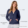image:imageHanes Womens EcoSmart Fleece Sweatshirt for Women Soft Midweight  FullZip Hoodie Sweatshirt or 14 ZipNavy
