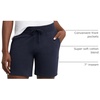 image:imageHanes Womens Jersey Pocket Shorts Drawstring Cotton Jersey Shorts 7 InseamNavy