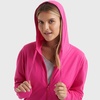 image:imageHanes Womens Lightweight Full Zip Hoodie Textured Cotton Zip Up TShirt HoodieAmaranth