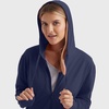 image:imageHanes Womens Lightweight Full Zip Hoodie Textured Cotton Zip Up TShirt HoodieNavy