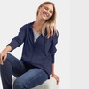 image:imageHanes Womens Lightweight Full Zip Hoodie Textured Cotton Zip Up TShirt HoodieNavy