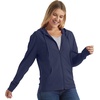 image:imageHanes Womens Lightweight Full Zip Hoodie Textured Cotton Zip Up TShirt HoodieNavy