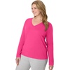 image:imageHanes Womens Long Sleeve Cotton TShirt Lightweight Crewneck and VNeck Tee for Women Modern FitAmaranth