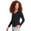 image:imageHanes Womens Long Sleeve Cotton TShirt Lightweight Crewneck and VNeck Tee for Women Modern FitEbony