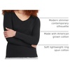image:imageHanes Womens Long Sleeve Cotton TShirt Lightweight Crewneck and VNeck Tee for Women Modern FitEbony