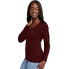 image:imageHanes Womens Long Sleeve Cotton TShirt Lightweight Crewneck and VNeck Tee for Women Modern FitMulled Berry