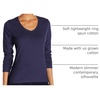 image:imageHanes Womens Long Sleeve Cotton TShirt Lightweight Crewneck and VNeck Tee for Women Modern FitNavy