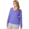 image:imageHanes Womens Long Sleeve Cotton TShirt Lightweight Crewneck and VNeck Tee for Women Modern FitPetal Purple