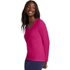image:imageHanes Womens Long Sleeve Cotton TShirt Lightweight Crewneck and VNeck Tee for Women Modern FitSizzling Pink