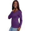 image:imageHanes Womens Long Sleeve Cotton TShirt Lightweight Crewneck and VNeck Tee for Women Modern FitViolet Splendor