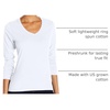 image:imageHanes Womens Long Sleeve Cotton TShirt Lightweight Crewneck and VNeck Tee for Women Modern FitWhite