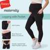 image:imageHanes Womens Maternity 78 Leggings Stretch amp Recover Pregnancy Leggings with Foldable Waistband 25 InseamCool Grey