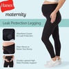 image:imageHanes Womens Maternity Leak Protection 78 Leggings Pregnancy Leggings with Builtin Underwear 25 InseamBlack