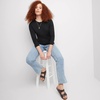 image:imageHanes Womens Originals Long Sleeve Cotton TShirt Lightweight Crewneck Tee Modern FitEbony