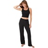 image:imageHanes Womens Originals SuperSoft Comfywear 2 Piece Crop Tank amp Lounge Pants Loungewear SetBlackBlack