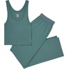 image:imageHanes Womens Originals SuperSoft Comfywear 2 Piece Crop Tank amp Lounge Pants Loungewear SetFaded Sage GreenFaded Sage Green