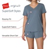 image:imageHanes Womens Pajamas Set Originals Supersoft Sleepwear for Women Vneck Tshirt amp Sleep Shorts Loungewear SetBlack