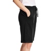 image:imageHanes Womens Shorts French Terry Bermuda Pocket Shorts Jersey Knit Fleece Shorts Womens Bermuda Shorts 11Black