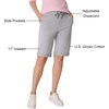 image:imageHanes Womens Shorts French Terry Bermuda Pocket Shorts Jersey Knit Fleece Shorts Womens Bermuda Shorts 11Light Steel