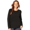 image:imageJUST MY SIZE Womens Plus Size Sweatshirt Ecosmart Fleece Pullover With VnotchEbony