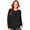 image:imageJUST MY SIZE Womens Plus Size Sweatshirt Ecosmart Fleece Pullover With VnotchEbony