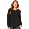 image:imageJUST MY SIZE Womens Plus Size Sweatshirt Ecosmart Fleece Pullover With VnotchEbony
