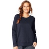 image:imageJUST MY SIZE Womens Plus Size Sweatshirt Ecosmart Fleece Pullover With VnotchNavy Heather