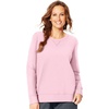 image:imageJUST MY SIZE Womens Plus Size Sweatshirt Ecosmart Fleece Pullover With VnotchPale Pink