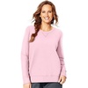 image:imageJUST MY SIZE Womens Plus Size Sweatshirt Ecosmart Fleece Pullover With VnotchPale Pink