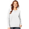 image:imageJUST MY SIZE Womens Plus Size Sweatshirt Ecosmart Fleece Pullover With VnotchWhite
