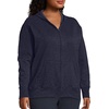 image:imageJUST MY SIZE womens Just My Size Zipup Fleece Womens Hoodie Ecosmart Hooded Sweatshirt Plus SizeNavy Heather