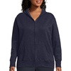 image:imageJUST MY SIZE womens Just My Size Zipup Fleece Womens Hoodie Ecosmart Hooded Sweatshirt Plus SizeNavy Heather
