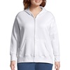 image:imageJUST MY SIZE womens Just My Size Zipup Fleece Womens Hoodie Ecosmart Hooded Sweatshirt Plus SizeWhite