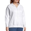 image:imageJUST MY SIZE womens Just My Size Zipup Fleece Womens Hoodie Ecosmart Hooded Sweatshirt Plus SizeWhite