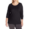image:imageJUST My Size Womens Just My Size PlusSize Long Sleeve Cotton TShirt ScoopNeck TShirts for WomenEbony