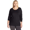 image:imageJUST My Size Womens Just My Size PlusSize Long Sleeve Cotton TShirt ScoopNeck TShirts for WomenEbony