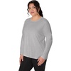 image:imageJUST My Size Womens Just My Size PlusSize Long Sleeve Cotton TShirt ScoopNeck TShirts for WomenLight Steel