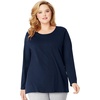 image:imageJUST My Size Womens Just My Size PlusSize Long Sleeve Cotton TShirt ScoopNeck TShirts for WomenNavy