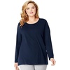 image:imageJUST My Size Womens Just My Size PlusSize Long Sleeve Cotton TShirt ScoopNeck TShirts for WomenNavy